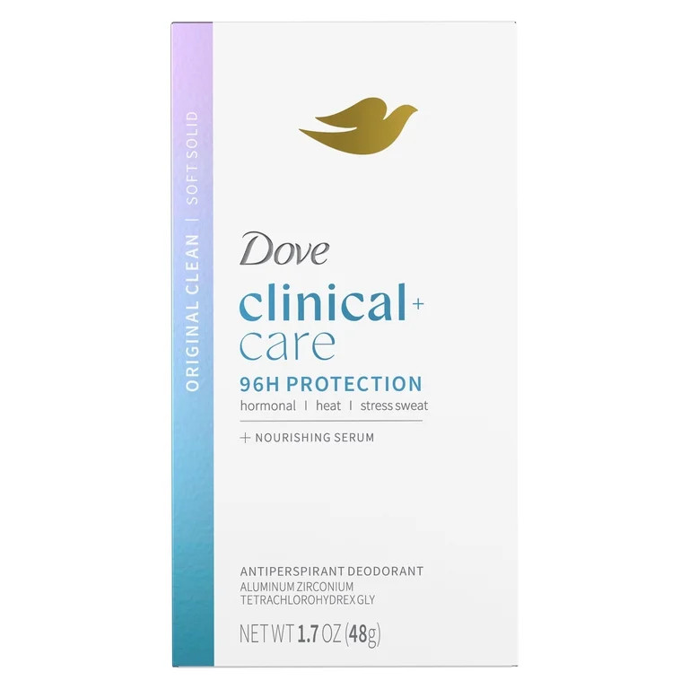 Dove Clinical + Care Antiperspirant Deodorant Soft Solid for Women Original Clean, 1.7 oz | Walmart (US)