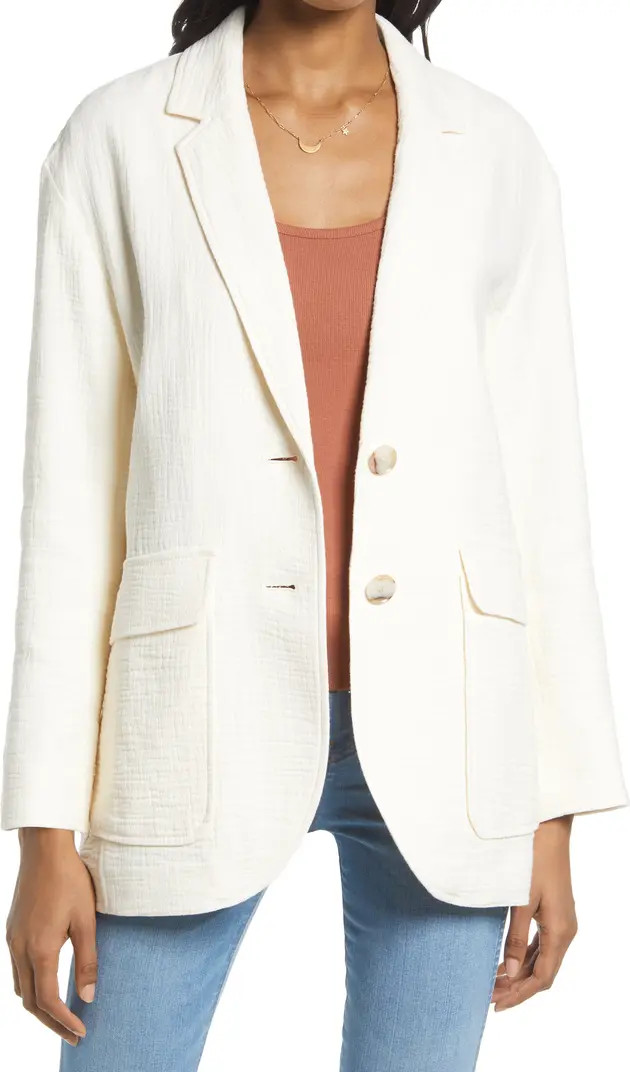 Larsen Cotton & Linen Oversize Blazer | Nordstrom