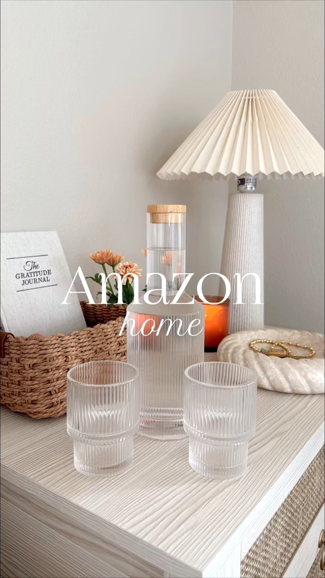 Amazon home favorites. The most aesthetic bedside carafe 🤌🏻 #founditonamazon  

#LTKWatchNow 

#LTKHome #bethany #primeday #neutral #bedsidee