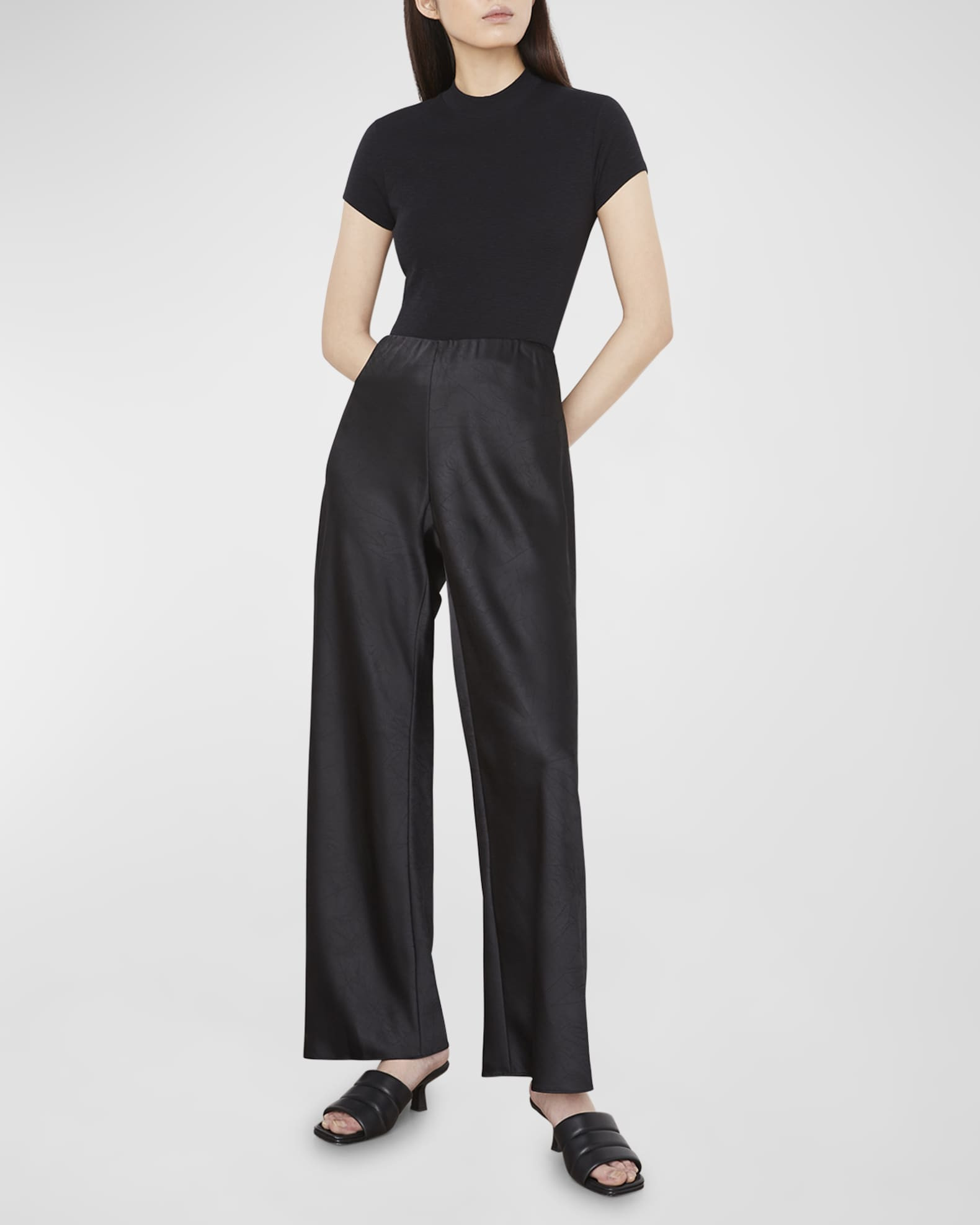 Vince High-Waist Satin Bias Pants | Neiman Marcus