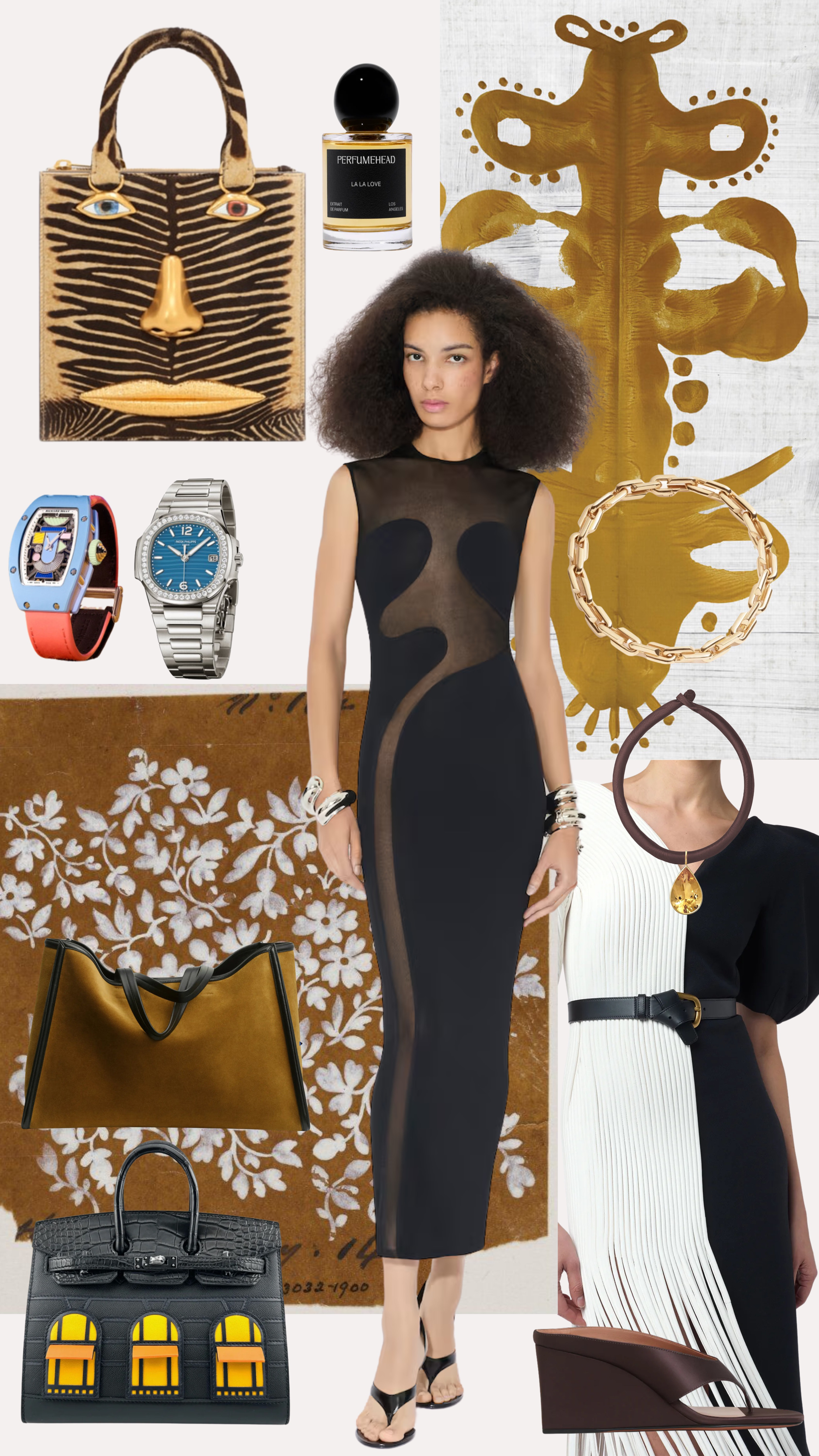 Bold, modern, and undeniably timeless — this look blends sculptural silhouettes with surrealist touches and iconic accessories. Think sleek black dresses with artful cutouts, statement bags that double as conversation pieces, and elevated watches that ground it all in classic luxury. Perfect for the woman who isn’t afraid to stand out while staying effortlessly chic.

#LTKStyle #LuxuryFashion #TimelessStyle #SculpturalDress #StatementAccessories #DesignerBags  

 #LTKGiftGuide #LTKSeasonal #LTKShoeCrush