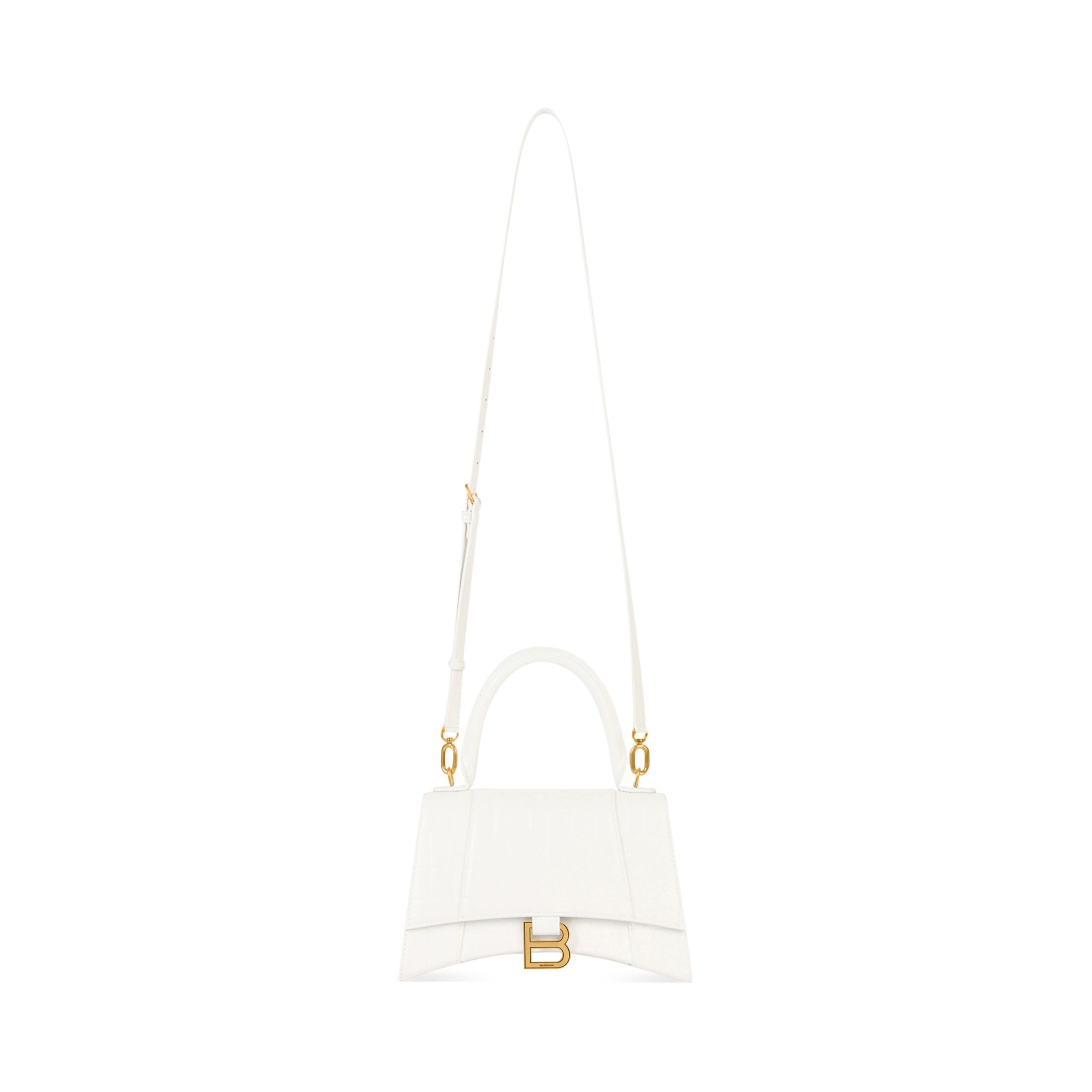 Women's Hourglass Small Handbag Crocodile Embossed in Nude | Balenciaga US | Balenciaga