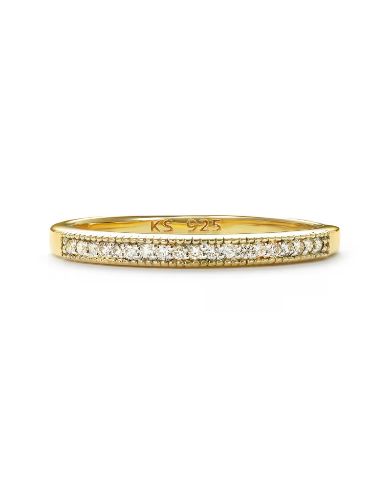 Ensley 18k Gold Vermeil Band Ring in White Diamond | Kendra Scott