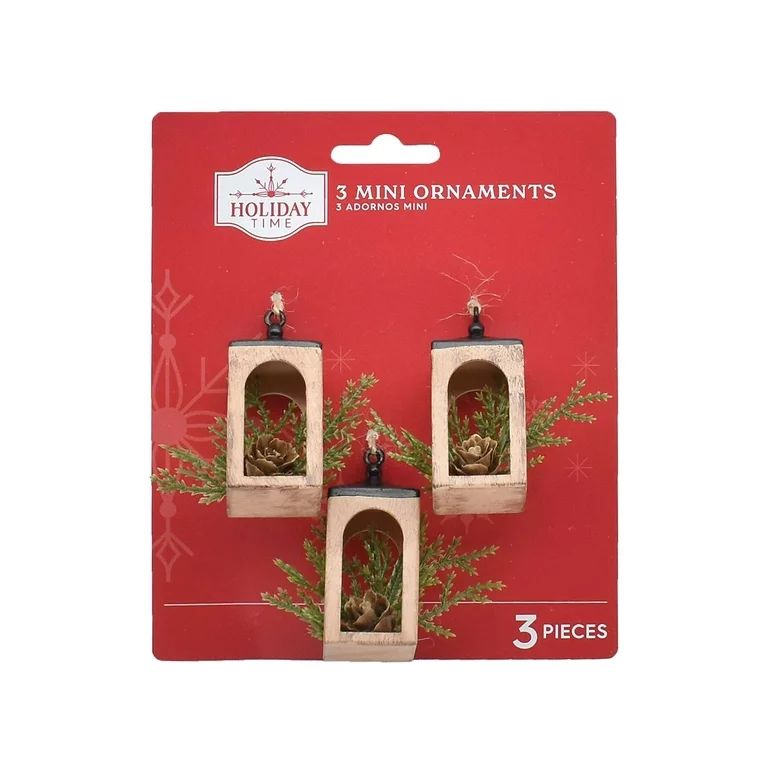 Casual Tradition 3 Count Mini Nature Lantern Ornament, by Holiday Time | Walmart (US)