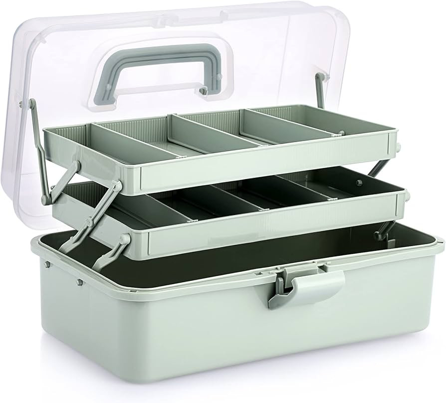 JuxYes Three Layer Multipurpose Storage Box, 3-Layer Art Craft Storage Container Clear Plastic Fo... | Amazon (CA)