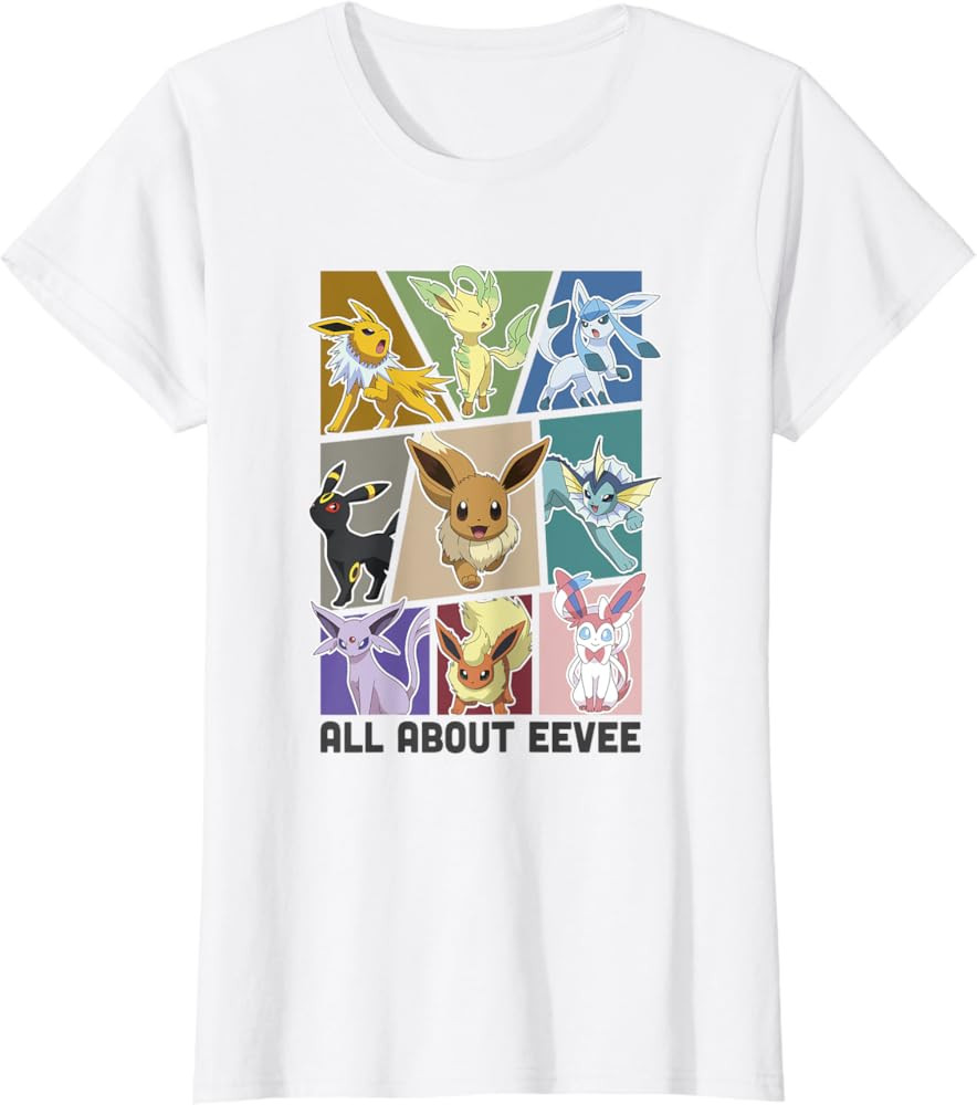Pokémon Eevee Evolution Jolteon Flareon Umbreon Sylveon T-Shirt | Amazon (US)