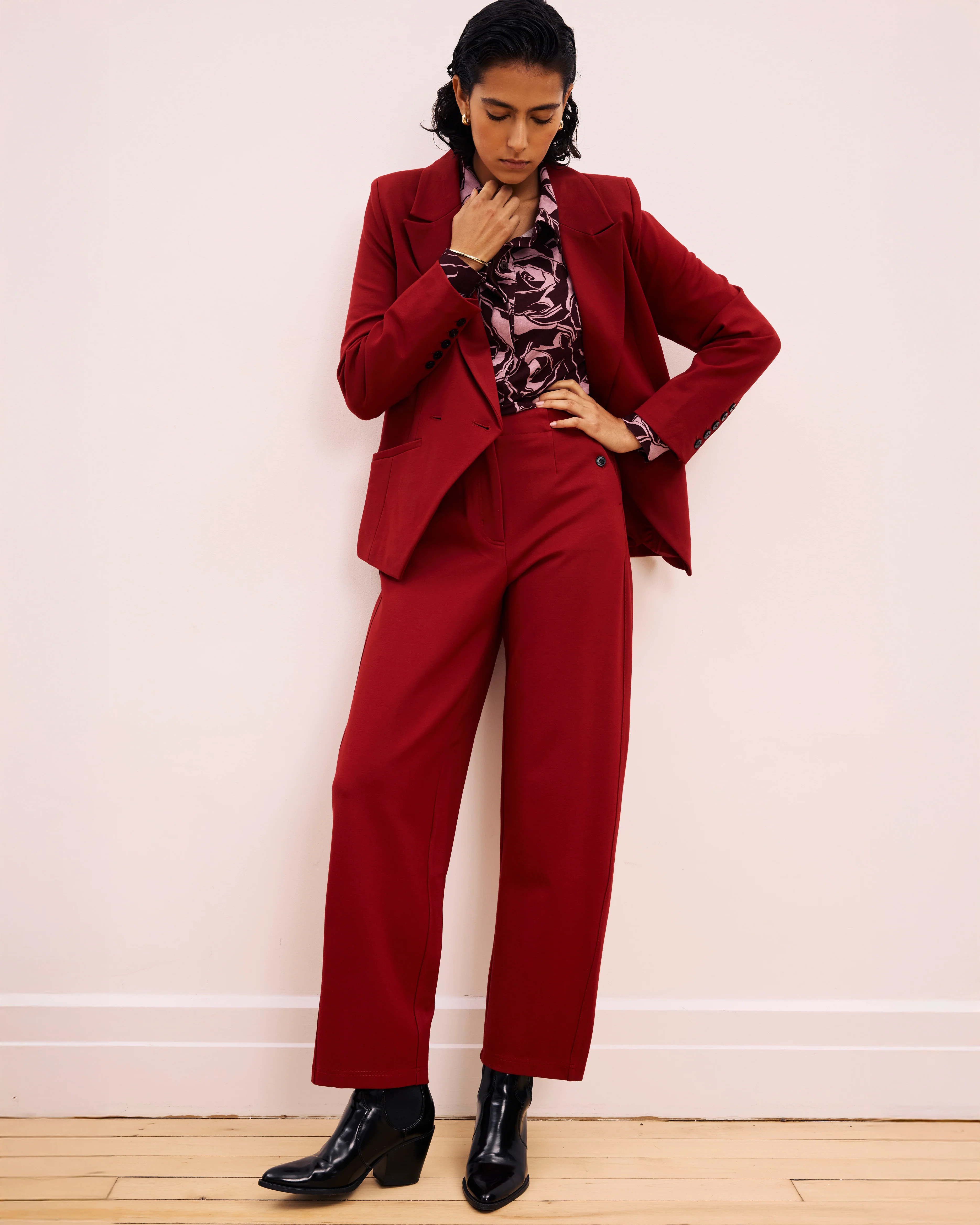 Audrey Tailored Ponte Pants - Garnet | Universal Standard