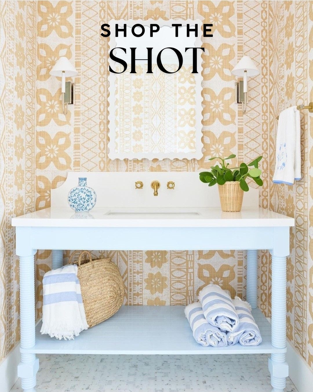 Recreating a room you find on Pinterest can be daunting! But I make it easy! Shop the shot for exact items and realistic dupes🩵

#pinterest #moodboard #powderroom #coastalhome