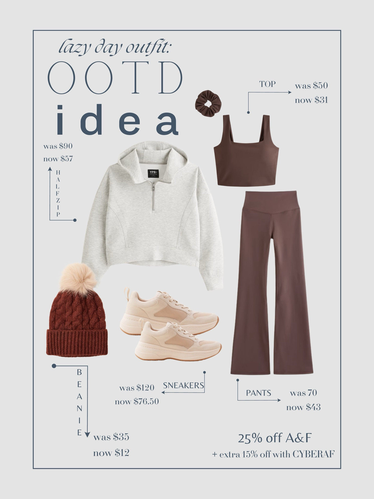 Lazy winter day outfit :) 


Black Friday sale
Abercrombie 
Flare leggings 
Beanie 
Lululemon half zip 
Sal alert 
Workout outfit 

#LTKCyberWeek #LTKSeasonal #LTKsalealert