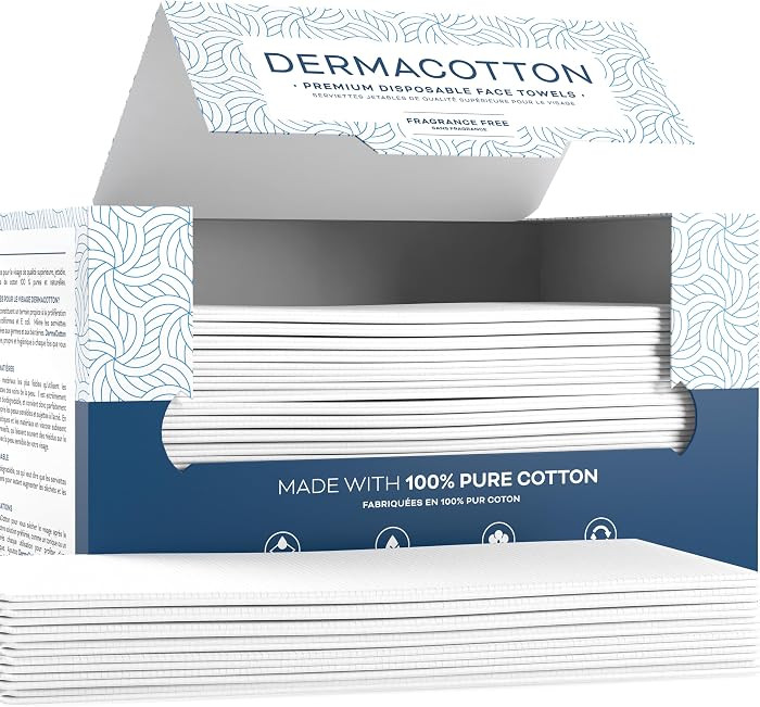 100% Pure Cotton Face Towels \u2013 80 Count Large Disposable Wash Cloths for Face Washing, Makeu... | Amazon (US)