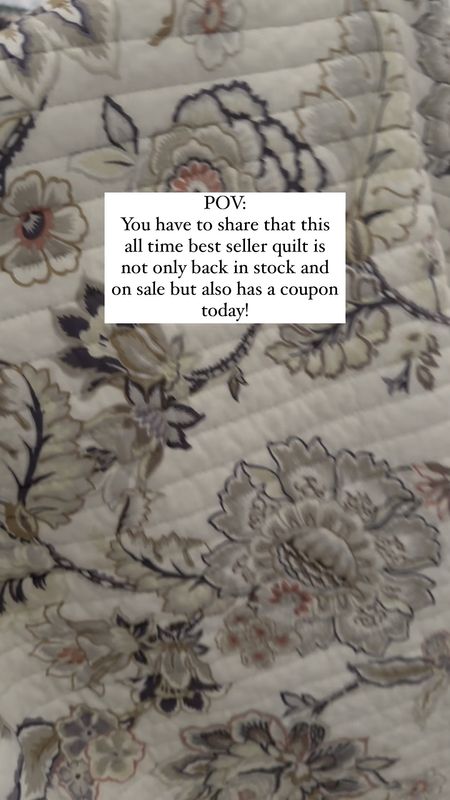 Bestselling quilt restocked and on sale + coupon! This beautiful paisley and floral quilt is in stock but most likely will sell out. 

#LTKhome #LTKSeasonal #LTKSale