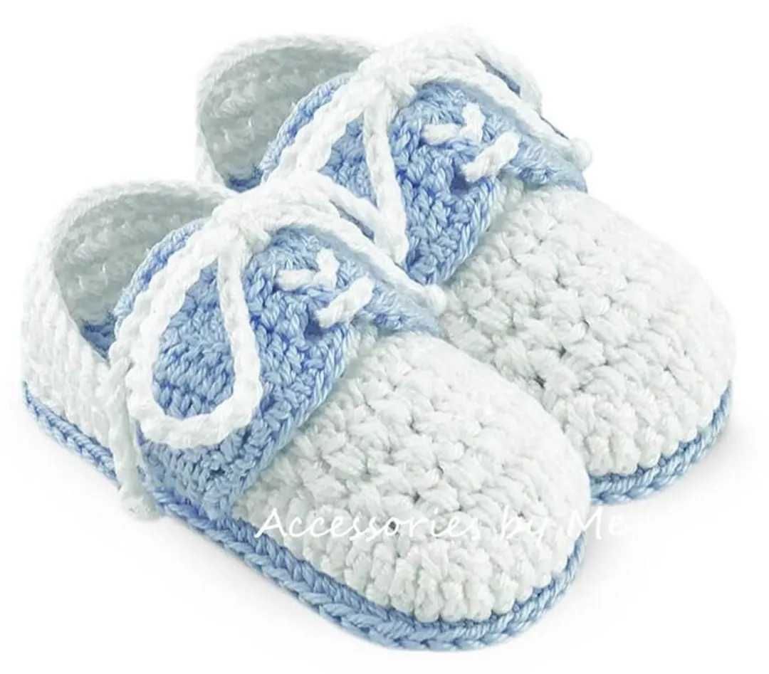 Blue Handknit Crochet Booties, New Baby Boy Gift, Unisex Newborn Size 0-1 | Etsy (US)