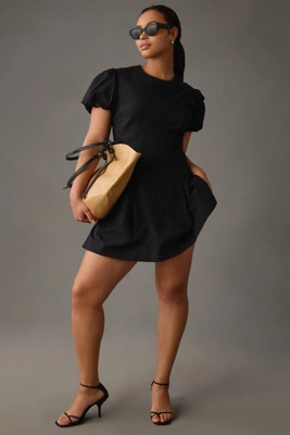 Maeve Puff-Sleeve Pleated Dress | Anthropologie (US)