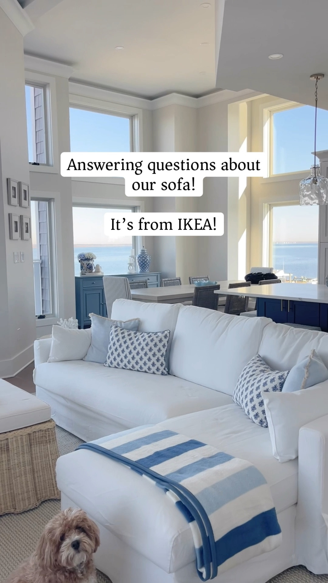 Highly recommend our IKEA slipcovered chaise sofa!! Available in multiple cover colors, completely machine washable, and I love the bench seat!! Looks like Serena & Lily but for way less!! Plus the chaise has hidden storage 🙌🏻 Cushions are supportive and on the firmer side, but they do break in over time and we’ve had several naps on the sofa already 🤍

#LTKSaleAlert #LTKHome