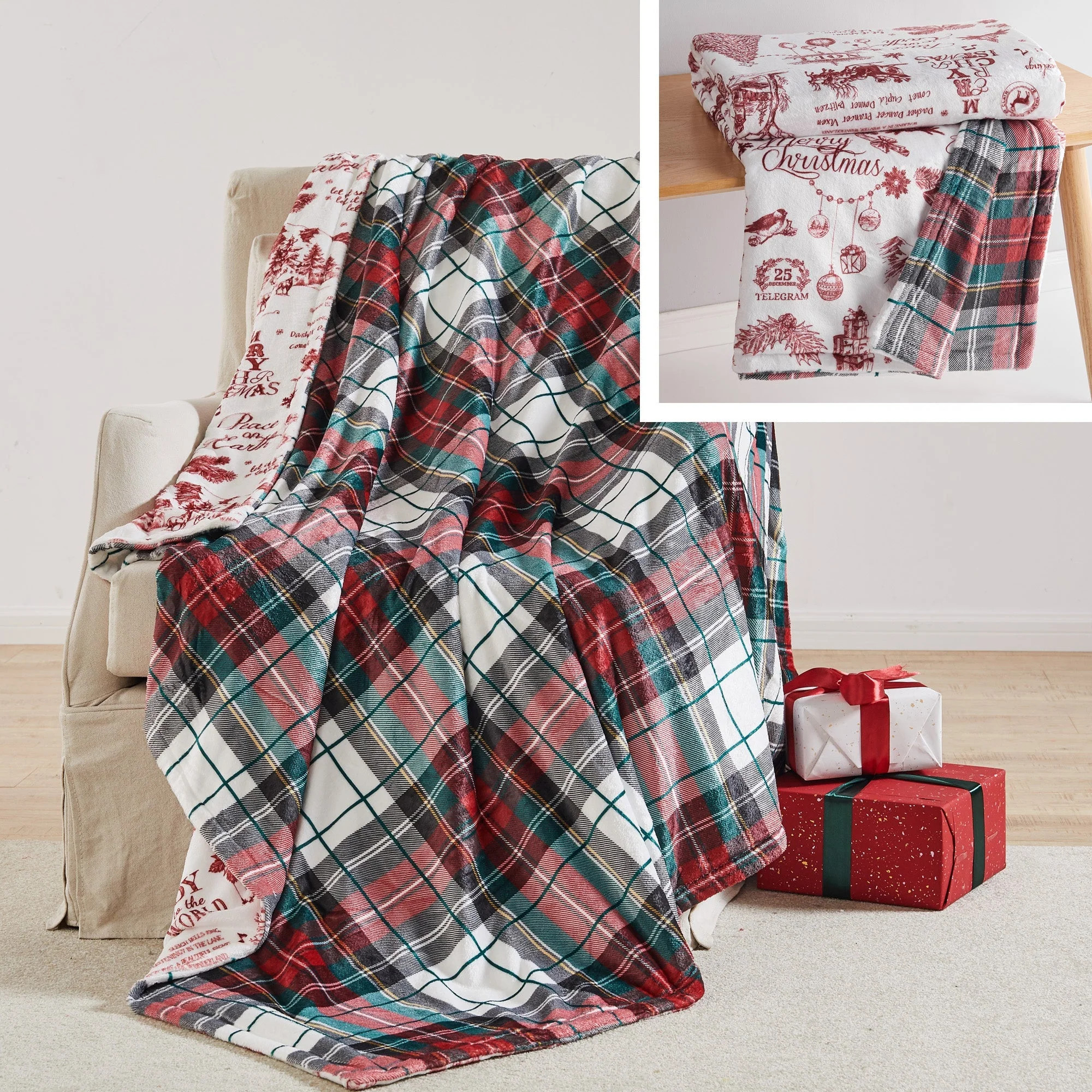 Yuletide Blanket Reverse Spencer Plaid | Levtex Home