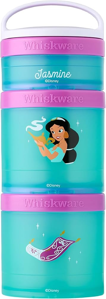 Whiskware Disney Princess Aladdin, Stackable Snack Containers for Babies, Kids, and Toddlers, 3 S... | Amazon (US)