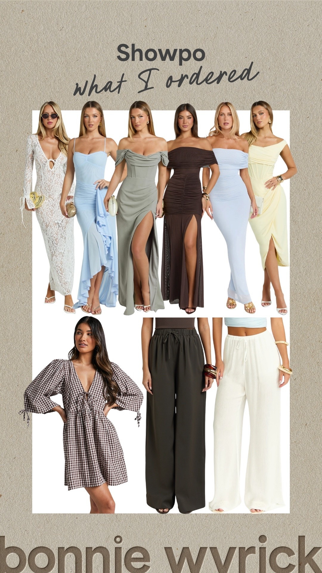 What I ordered from Showpo!

Showpo fashion, Showpo finds, midsize fashion, women’s fashion, midsize finds, maxi dress, mini dress, sheer pants, spring outfits, spring wear

#LTKSeasonal #LTKMidsize