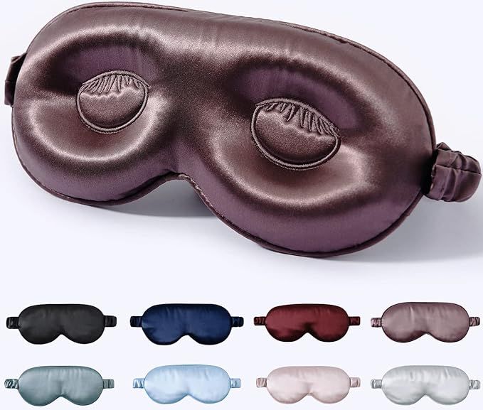 ZIMASILK Adjustable Pure Mulberry Silk Sleep Mask, 3D Contoured Cup Eye Mask for Sleeping, Super ... | Amazon (US)