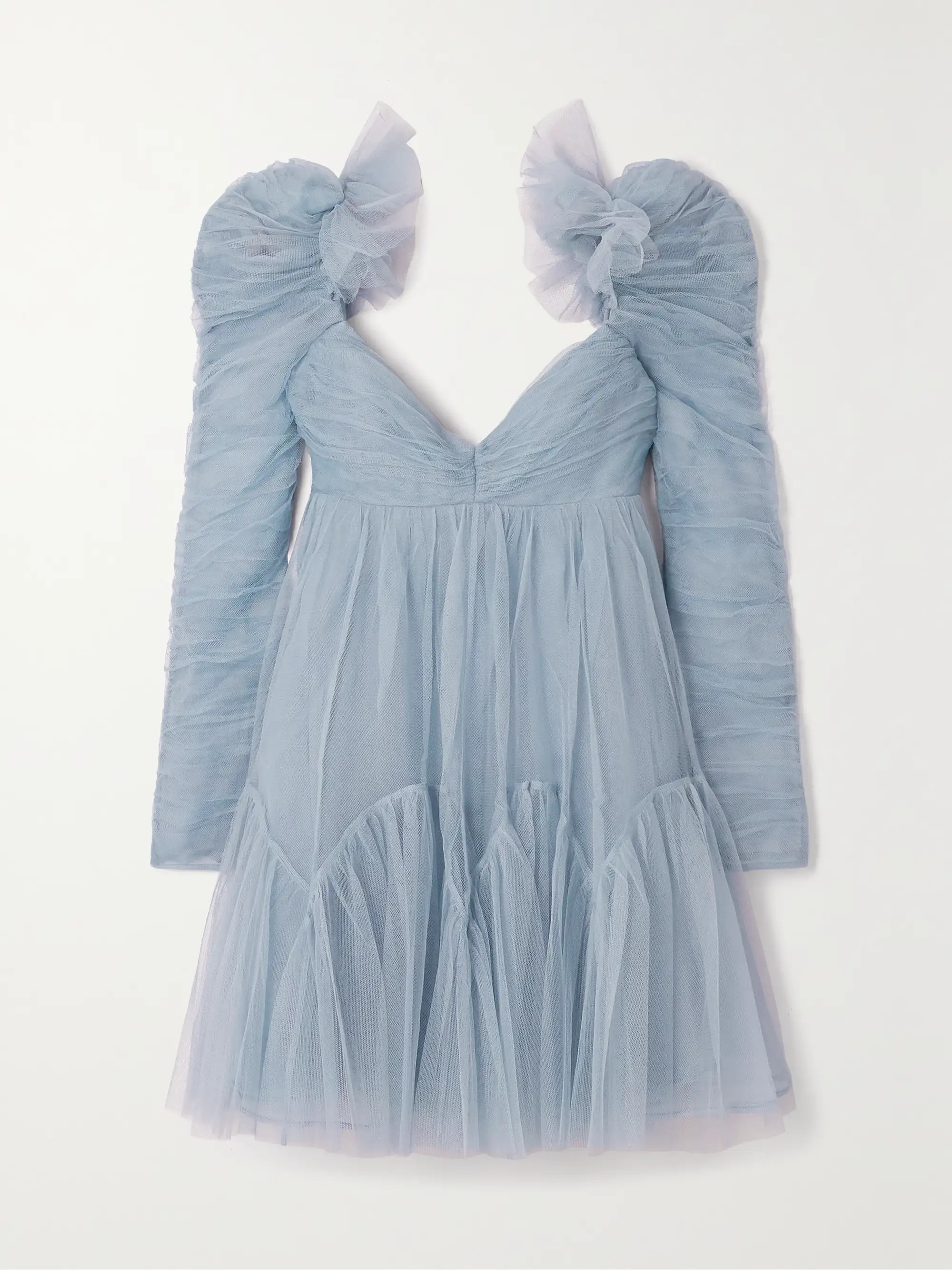 Ruched tulle mini dress | NET-A-PORTER (US)