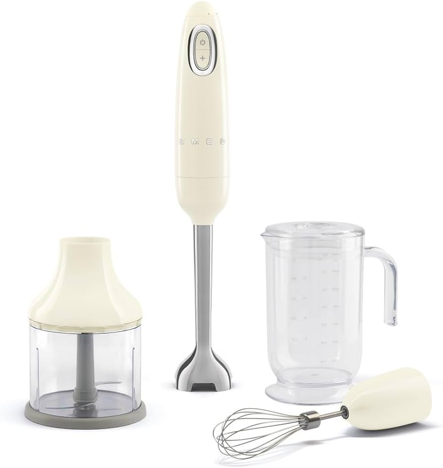 SMEG Handheld Immersion Blender with Beaker, Chopping Bowl w/Lid, Wire Whisk, 5 Speed Controls, m... | Amazon (US)