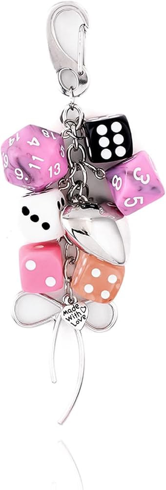 8 Ball Dice Charm Keychain - Cute Bag Purse Handbag Accessories - Y2K Aesthetic Key Chain for Wom... | Amazon (US)