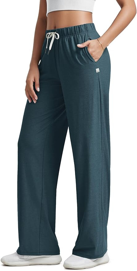 ODODOS Women's Straight Leg Pants Ultra Soft Stratum Tech Relaxed Casual Pajama Lounge Pants with... | Amazon (US)