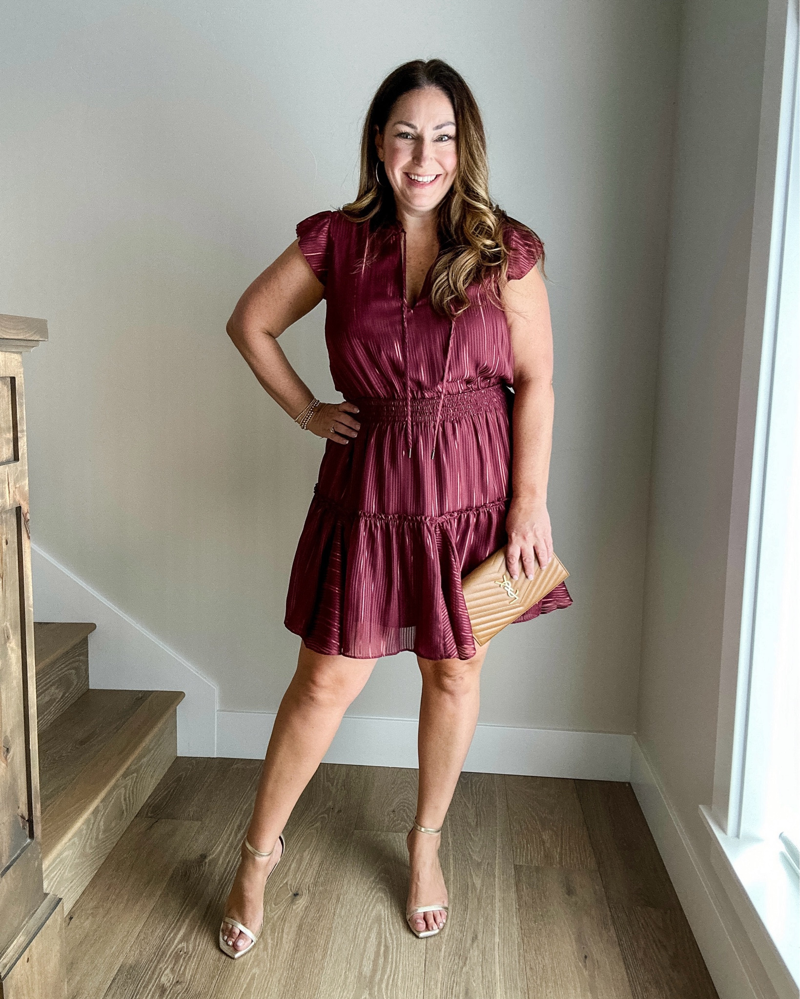 Fall Event Mini Ruffle Dress from @Nordstrom in Burgundy

Fit Tips: Dress size up if in between, prefer XL

#nordstrompartner Nordstrom fashion, event dress, date night, wedding guest dress, party dress, mini dress, silk, chiffon, ruffle skirt, cap sleeve, ruffle sleeve, designer clutch, dressy purse, TheRecruiterMom

#LTKStyleTip #LTKFindsUnder100 #LTKParties
