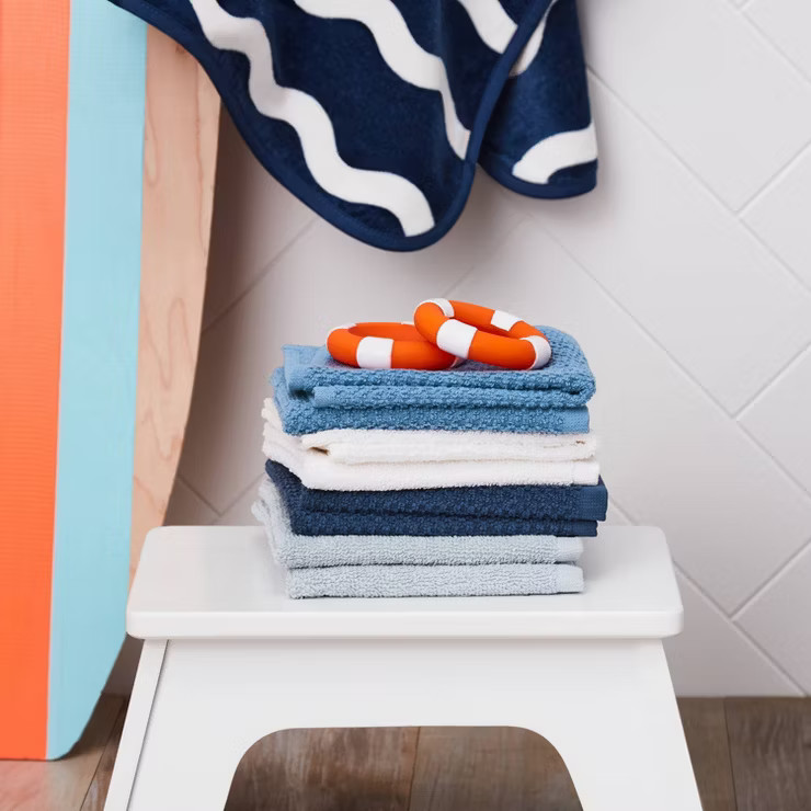 8pc 12"x12" Washcloth Set Blue - Pillowfort™ | Target