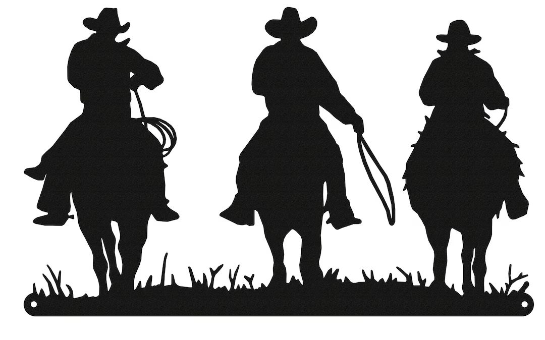 Hand Made Three Cowboys Western Simple Silhouette - Etsy | Etsy (US)