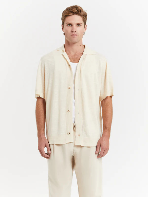 Mercer Knit Shirt in Vanilla Marle | Glue Store (Australia & NZ)