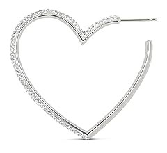 MILLA Heart Hoop Earrings - Silver & Gold Heart Earrings For Women, Ideal Gifts for Girlfriend or... | Amazon (US)