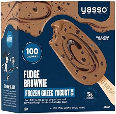 Yasso Frozen Greek Yogurt Bars Fudge Brownie, 4-Count Box (Case of 8) | Amazon (US)