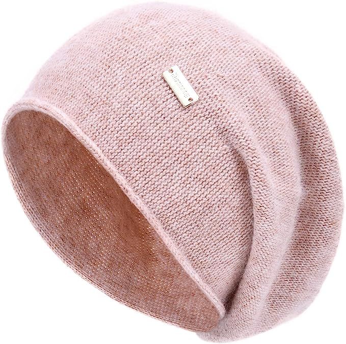 jaxmonoy Cashmere Slouchy Knit Beanie Hat for Women Winter Soft Warm Ladies Wool Knitted Skull Be... | Amazon (US)