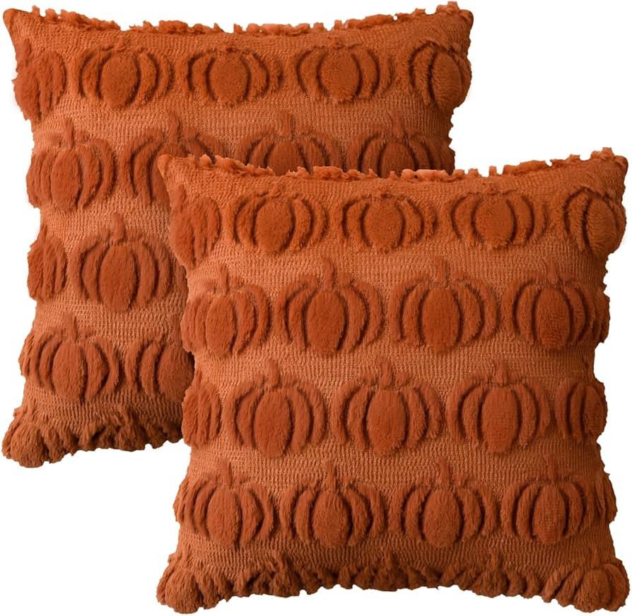 AVOIN colorlife Fall Pumpkin Caramel Throw Pillow Covers, 20 x 20 Inch Seasonal Autumn Thanksgivi... | Amazon (US)