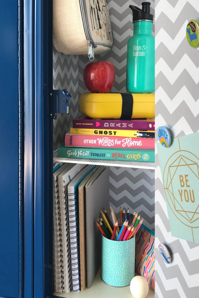 Magnetic Locker Wallpaper SINGLE Panel 12 by 36 Each Chevron and Marble Patterns - Etsy | Etsy (US)