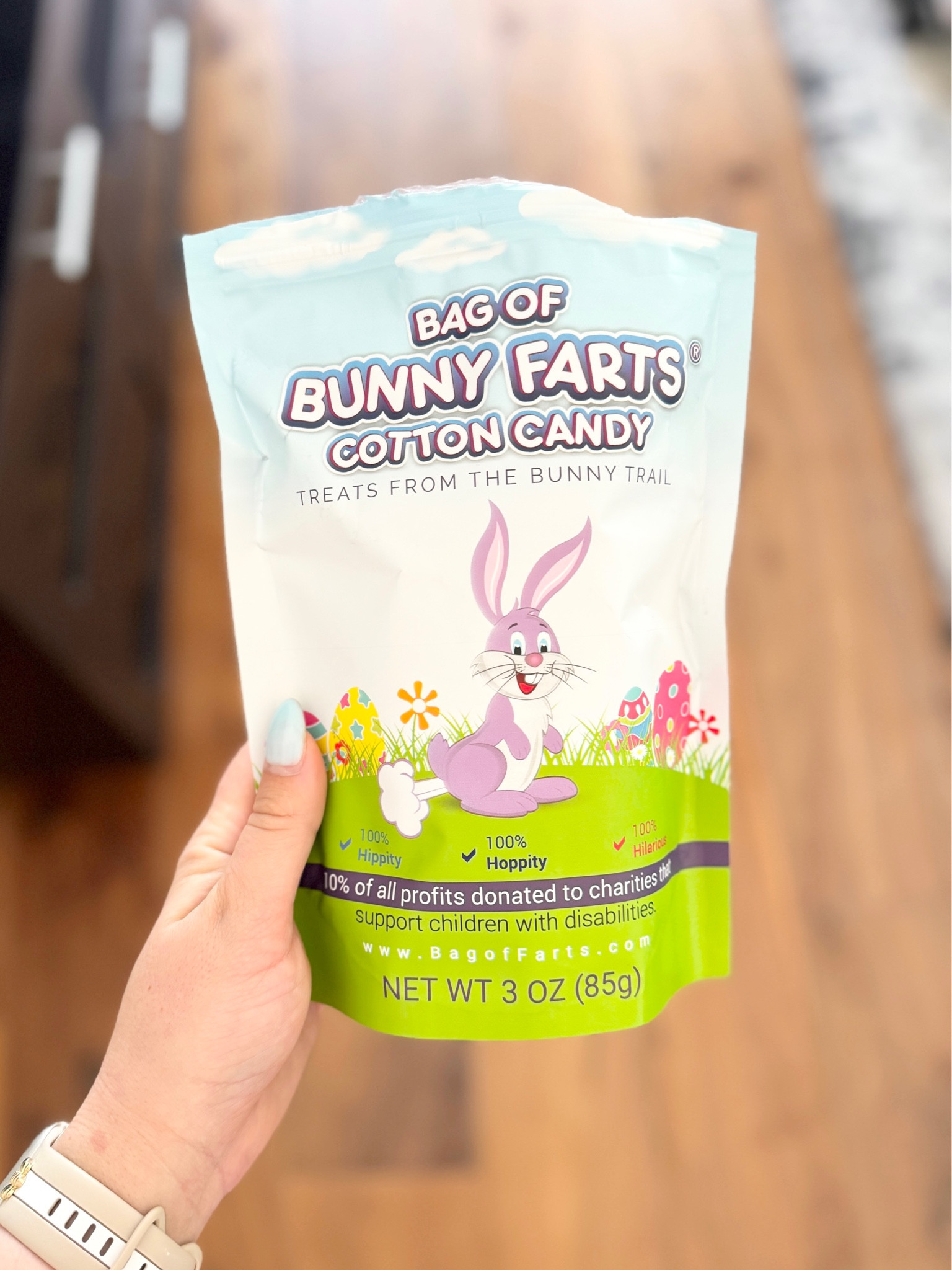 HILARIOUS EASTER BASKET GIFT! From the creator of the Bag of Unicorn Farts. NEED A UNIQUE GIFT? Searching for something funny from the Easter Bunny? We can help! DO YOU LIKE TO MAKE PEOPLE LAUGH? Bag of Bunny Farts are guaranteed to brighten a kid's day. SCIENTIFIC FACT: FARTS IN A BAG ARE FUNNY! The 3oz snack size cotton candy is icing on the cake. PERFECT PRESENT! Make that special person laugh. Â Here comes the most unique Easter Basket item for 2018. Bag of Bunny Farts are the perfect Easter basket stuffer for everyone that loves something fun and interesting. Wearing a smile, the Easter Bunny is presented with colorful eggs in the background. Children and adults will laugh over the hilarious gift idea of receiving farts for a present. Each bag contains a single serving size sealed bag of packed fruit punch pink cotton candy. The cotton candy is Made in the USA. The Bags are cute, the cotton candy is awesome - MAGICAL! 

#LTKSeasonal #LTKfindsunder50 #LTKkids