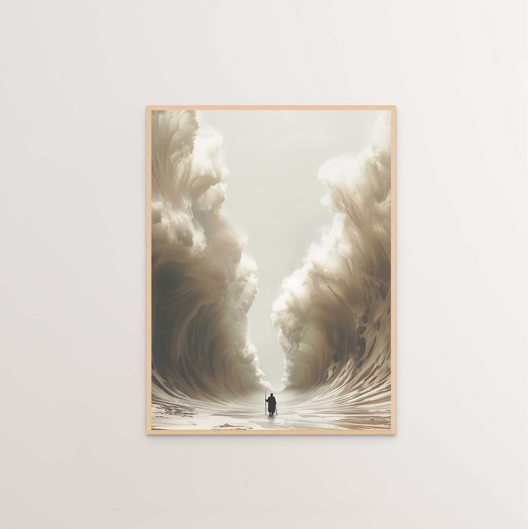 Moses Parting the Red Sea, Christian Painting, Jesus Art, Bible Art, Christian Faith, Moses Paint... | Etsy (US)