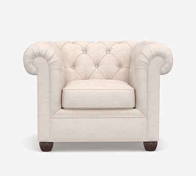 Chesterfield Roll Arm Upholstered Armchair | Pottery Barn (US)