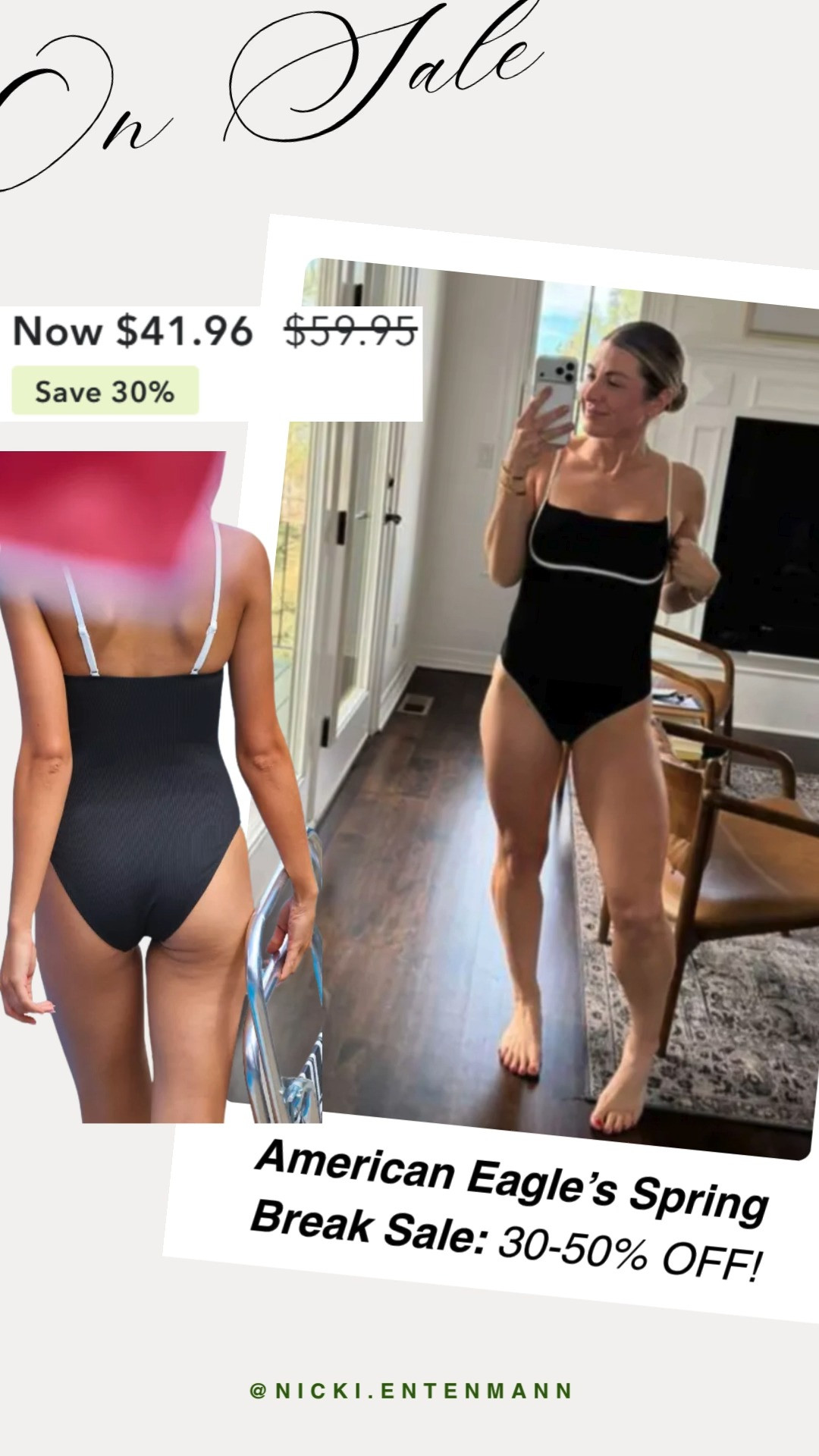 I am officially vacation ready with this stunning black one piece from the American Eagle Spring Break Sale! You can currently save 30% to 50% off sitewide on the cutest swimwear and spring essentials to get you ready for the sunshine. Grab this exact suit while it is marked down and head to the link in my bio to shop the rest of the sale!

#AerieReal #AmericanEagle #AEStyle #SpringBreak2026 #SwimwearSale #VacationReady #OnePieceSwimsuit #SaleAlert #BeachVibes #SpringStyleInspo 

 #LTKootd #LTKSaleAlert #LTKSwim