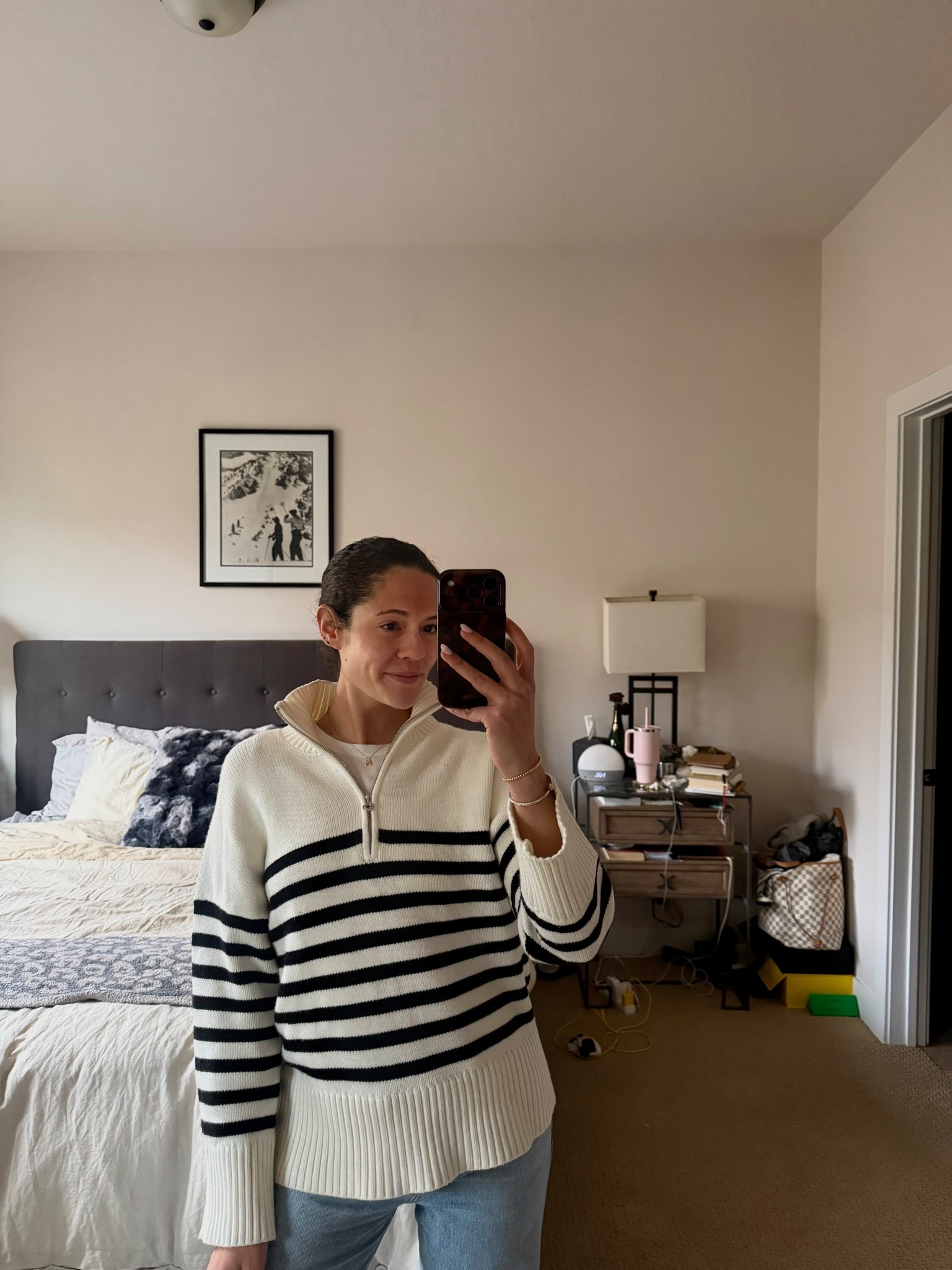 Happy Tuesday! #WorkFromHome outfit for a bunch of meetings. This #Maje quarter zip sweater is sold out, so linking some similar ones  

#LTKdayinmylife #LTKootd #LTKgrwm