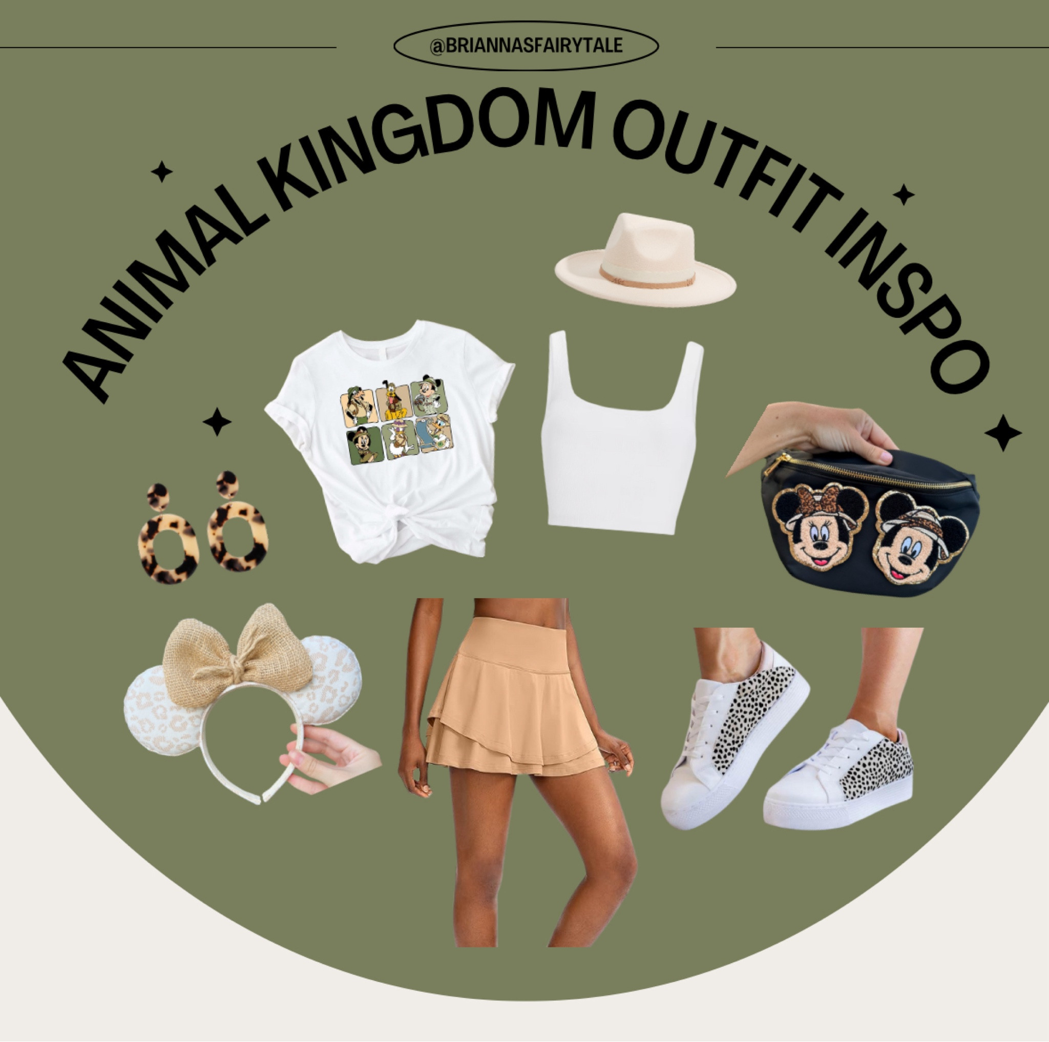 Cute and comfortable outfit for Animal Kingdom! Hints of animal print, Minnie ears or a safari hat, cheetah print tennis shoes and the cutest fanny pack. You’ll be stylish and comfy in this park outfit!

#LTKHoliday #LTKfindsunder50 #LTKfamily