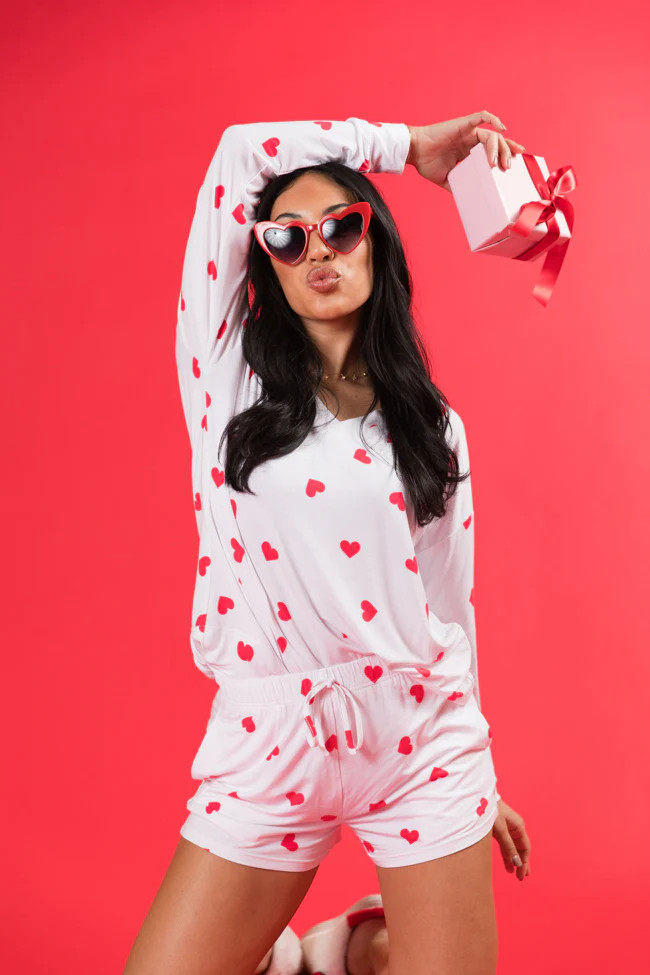 Dreaming Of You Heart Printed Pajama Set FINAL SALE | Pink Lily