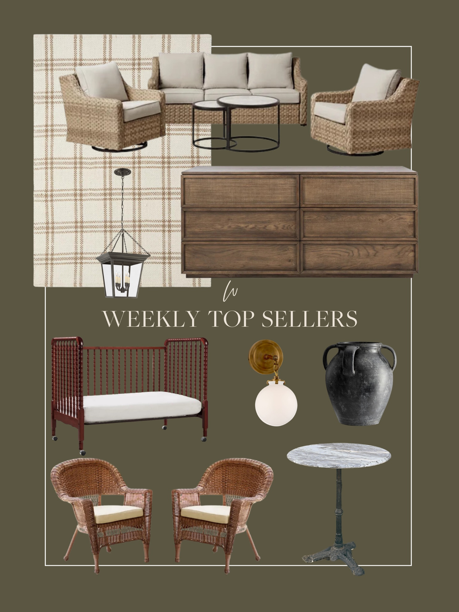 This week’s top sellers! You guys have been loving Axel’s nursery rug the last few weeks, and our outdoor patio set from Walmart that we love was a top seller too! Baby girl’s nursery was also a favorite, and our kitchen light that I’m obsessed with!!

#LTKhome #LTKstyletip