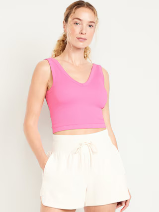 Exhale Seamless V-Neck Rib Tank | Old Navy | Old Navy (US)