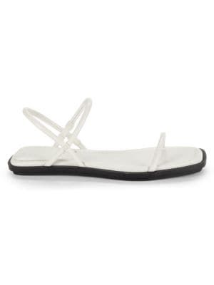 Prue Strappy Leather Flat Sandals | Saks Fifth Avenue OFF 5TH