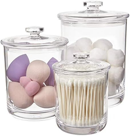 STORi Premium Quality Clear Plastic Apothecary Jars | Set of 3 | Amazon (US)