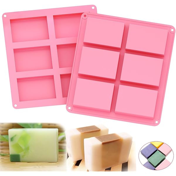 Rectangle Silicone Soap Molds - Set of 2 for 12 Cavities - Mixed Patterns - Soap Making Supplies ... | Amazon (US)