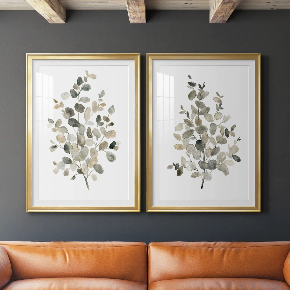 " Neutral Eucalyptus I " 2 - Pieces Painting Print | Wayfair North America