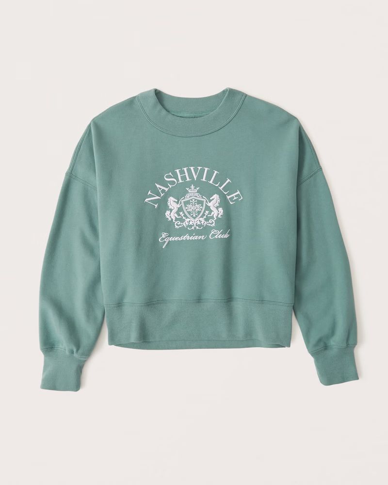 90s Sharkbite Graphic Crew Sweatshirt | Abercrombie & Fitch (US)