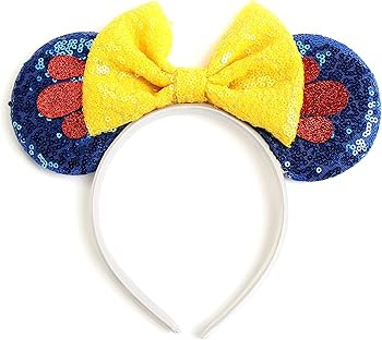 JIAHANG Mouse Ears Headband Sequin Bow Hair Hoop, Party Decoration Princess Costume Headwear Hair... | Amazon (US)